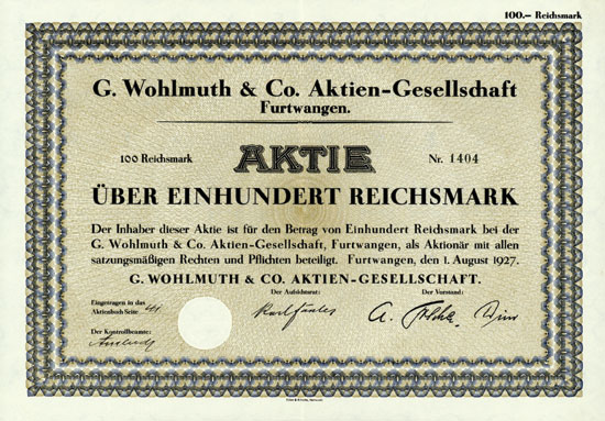 G. Wohlmuth & Co. AG 