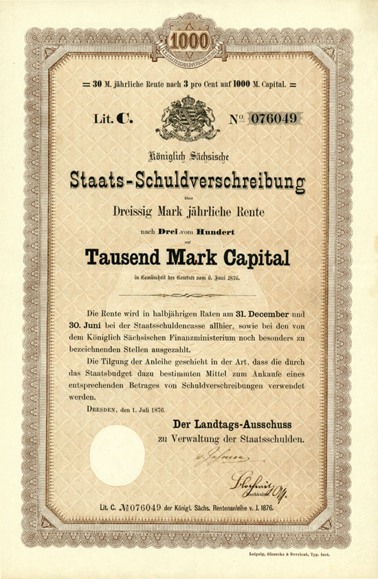 Königlich Sächsische Staatsschuldencasse