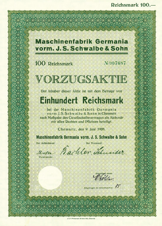 Maschinenfabrik Germania vorm. J. S. Schwalbe & Sohn
