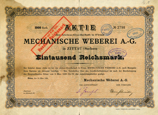 Mechanische Weberei AG in Zittau