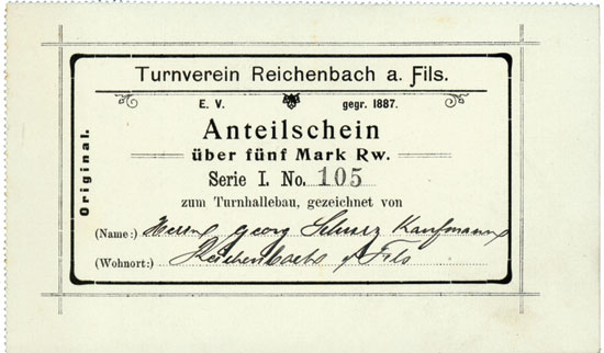 Turnverein Reichenbach a. Fils e. V. gegr. 1887