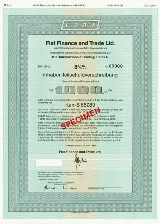 Fiat Finance and Trade Ltd.