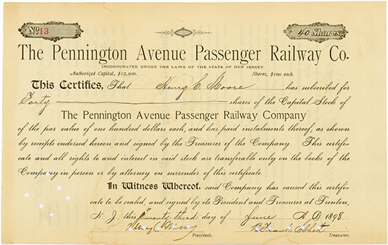Pennington Avenue Passenger Railway Co.