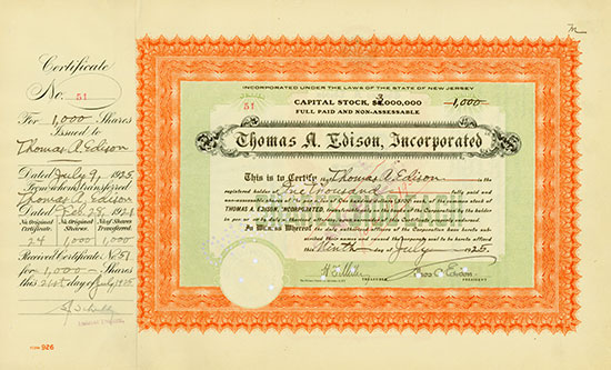 Thomas A. Edison, Incorporated