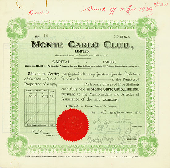 Monte Carlo Club, Limited [2 Stück]