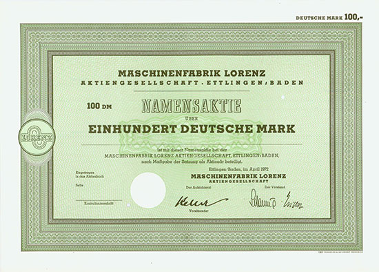 Maschinenfabrik Lorenz AG [3 Stück]