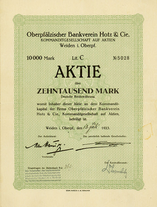 Oberpfälzischer Bankverein Hotz & Cie. KGaA
