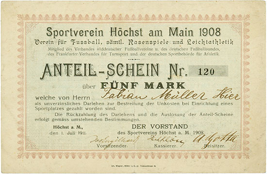 Sportverein Höchst am Main 1908 Verein für Fussball, sämtl. Rasenspiele und Leichtathletik