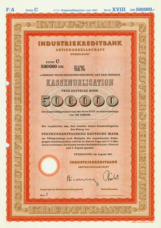 Industriekreditbank AG [62 Stück]