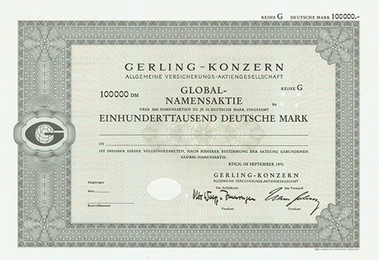 Gerling-Konzern Allgemeine Versicherungs-AG [2 Stück]