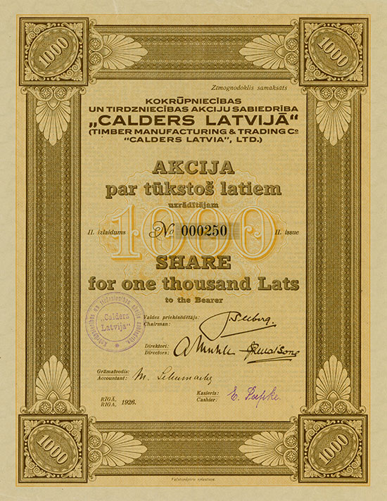 Kokrúpniecibas un Tirdzniecibas Akciju Sabiedriba Calders Latvijá (Timber Manufacturing & Trading Co. Calders Latvia, LTD.)
