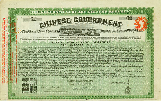 Chinese Government (Vickers Treasury Note, Kuhlmann 500)