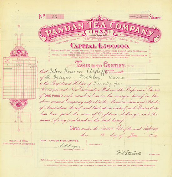 Pandan Tea Company (1933) Limited