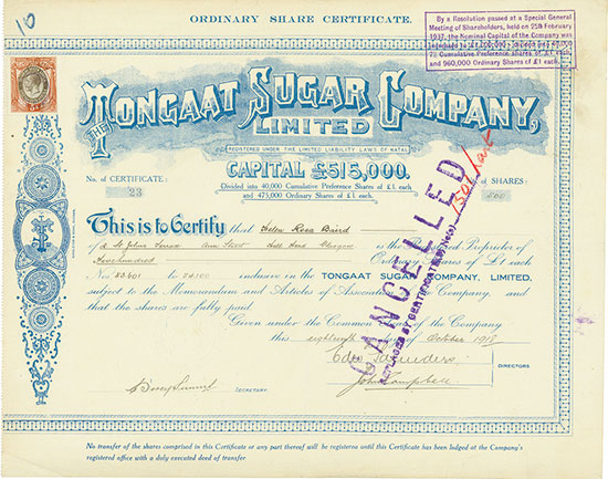 Tongaat Sugar Company, Limited