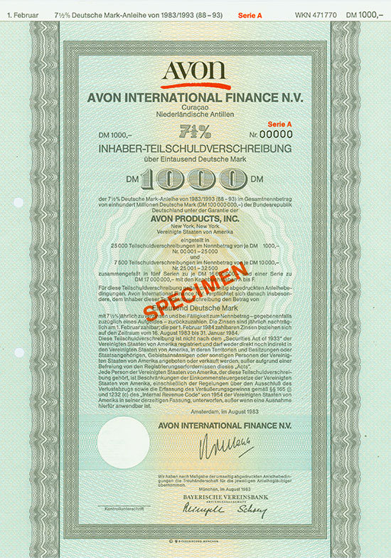 Avon International Finance N. V.