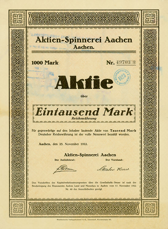 Aktien-Spinnerei Aachen