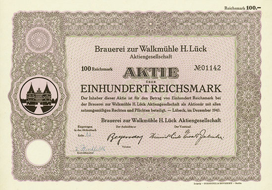Brauerei zur Walkmühle H. Lück AG