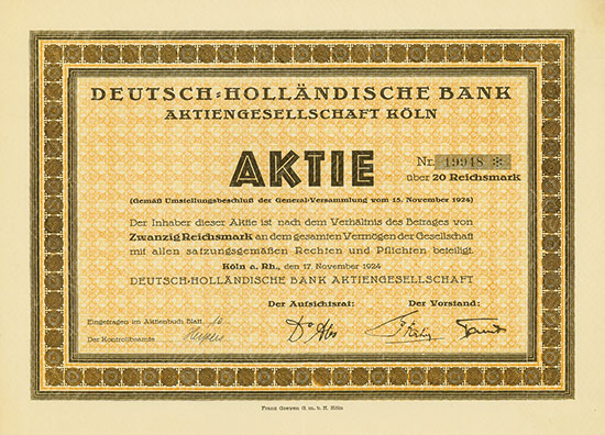 Deutsch-Holländische Bank AG