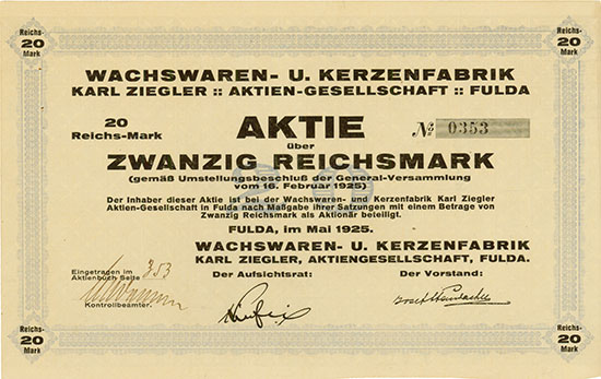 Wachswaren- u. Kerzenfabrik Karl Ziegler AG