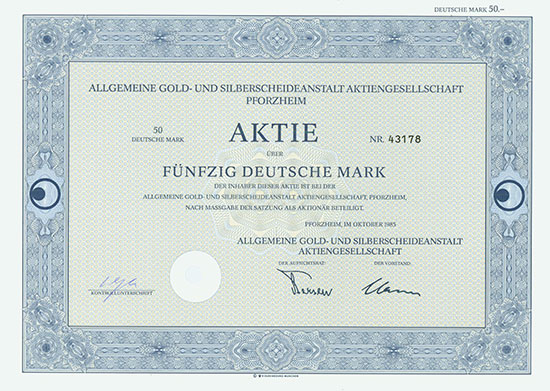 Allgemeine Gold- und Silberscheideanstalt AG