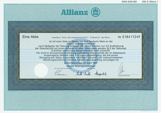 Allianz AG [3 Stück]