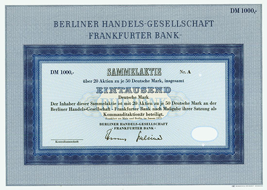 Berliner Handels-Gesellschaft - Frankfurter Bank