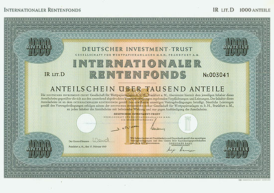 Deutscher Investment-Trust GmbH - Internationaler Rentenfonds [4 Stück]