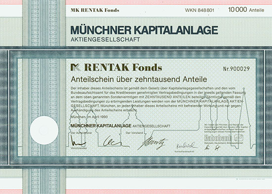 Münchner Kapitalanlage AG - MK RENTAK Fonds