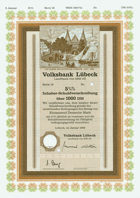 Volksbank Lübeck Landbank von 1902 eG [9 Stück]
