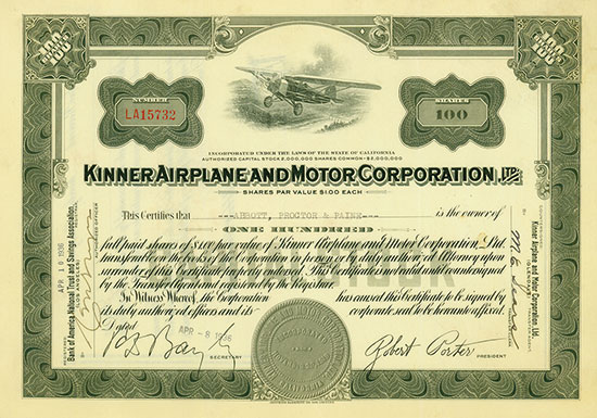Kinner Airplane and Motor Corporation, Ltd.