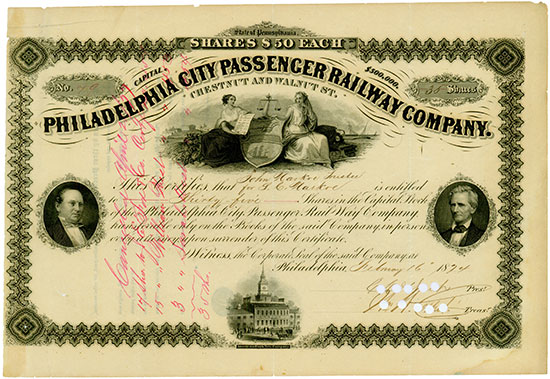 Philadelphia City Passenger Railway Company - Chestnut and Walnut St.