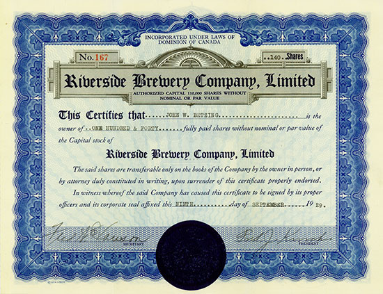 Riverside Brewery Company, Limited