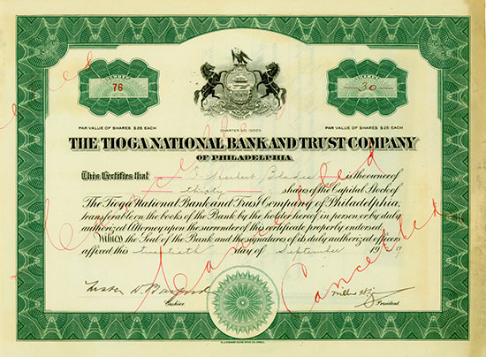 Tioga National Bank and Trust Company of Philadelphia