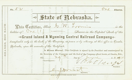 Grand Island & Wyoming Central Railroad Company