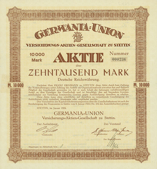 Germania-Union Versicherungs-Aktien-Gesellschaft zu Stettin