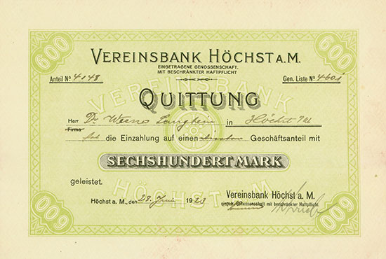 Vereinsbank Höchst a. M. eGmbH