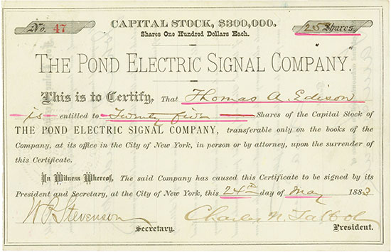 Pond Electric Signal Company