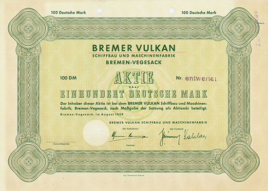 Bremer Vulkan Schiffbau und Maschinenfabrik [3 Stück]