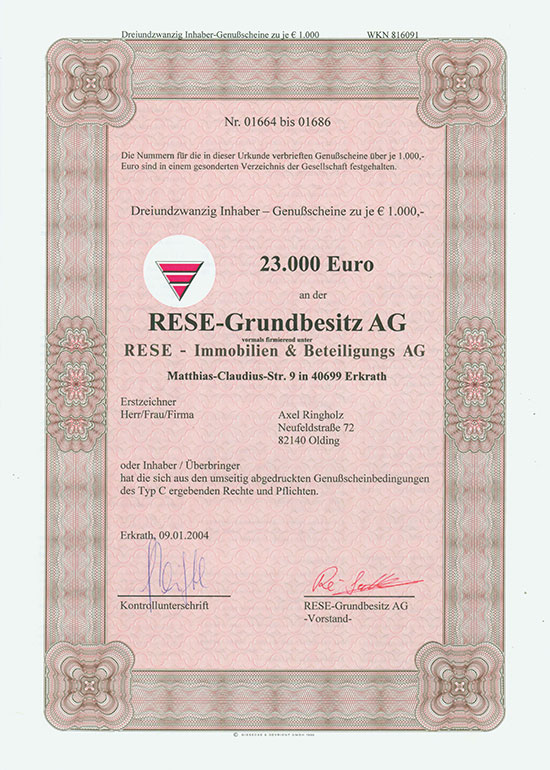 RESE-Grundbesitz AG (vormals RESE - Immobilien & Beteiligungs AG)