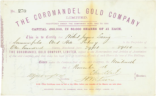 Coromandel Gold Company Limited