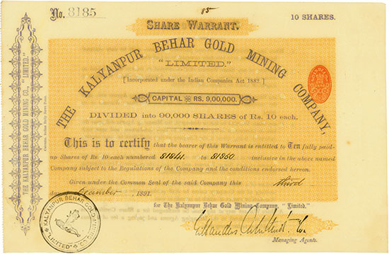 Kalyanpur Behar Gold Mining Company, Limited