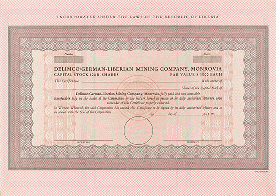 Bong Mining Company, Inc. / DELIMCO / German-Liberian Mining Company [3 Stück]