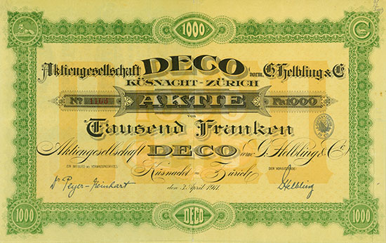 Aktiengesellschaft Deco vorm. G. Helbling & Co.