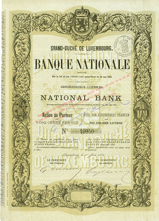 Banque Nationale du Grand-Duché de Luxembourg / National Bank Grossherzogthum Luxembourg