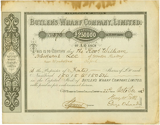 Butler´s Wharf Company, Limited