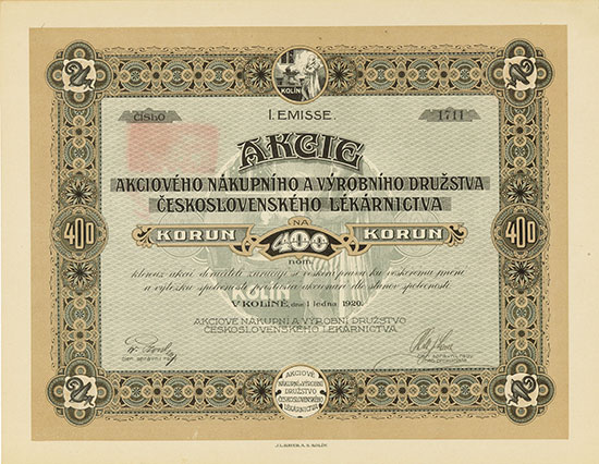 Einkaufs- und Erzeugungsgesellschaft Tschechoslowakischer Apotheker (Akciové Nákupnia a Výrobni Družstvo Československého Lékárnictva)