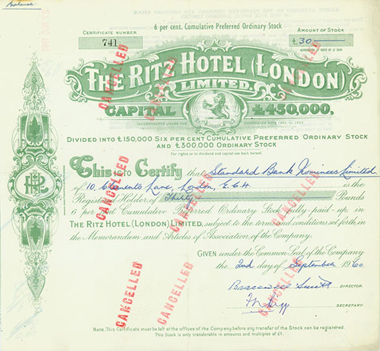 Ritz Hotel (London) Limited