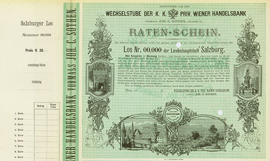 Wechselstube der K. K. Priv. Wiener Handelsbank vormals Joh. C. Sothen