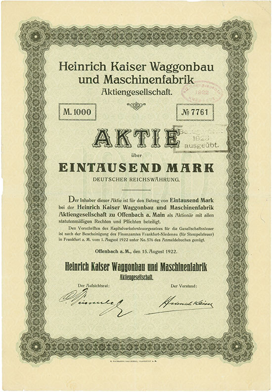 Heinrich Kaiser Waggonbau und Maschinenfabrik AG