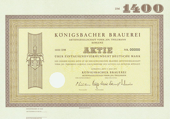 Königsbacher Brauerei Aktiengesellschaft vorm. Jos. Thillmann